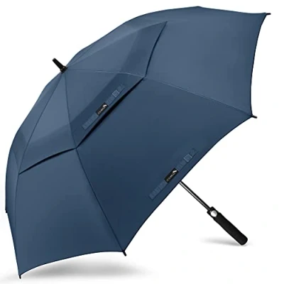 Image de ZOMAKE Grand Parapluie De Golf M,Parapluies Grande Taille 1 2 Personnes Anti Tempete,Extra Large Automatique Umbrella Double Canopée Homme Femme(Bleu marine)