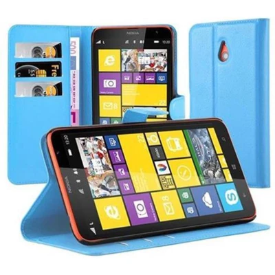 Afbeelding van Cadorabo Hoesje geschikt voor Nokia Lumia 1320 in PASTEL BLAUW Beschermhoes met magnetische sluiting, standfunctie en kaartvakje Book Case Cover Etui