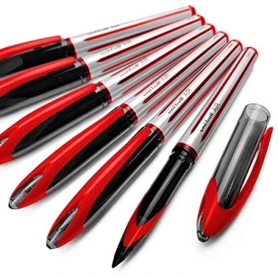 Afbeelding van Uni Ball AIR UBA 188 L rollerbalpen, 0,7 mm, rood, 6 stuks