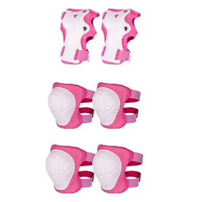 Afbeelding van sun baby Beschermset voor kinderen knie , elleboog en polsbeschermers geschikt fiets, skeelers step Maat S, Roze Ellenbogen Handgelenk Schoner, flexibele klittenbandbanden