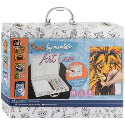 Afbeelding van Creative Craft Group Schilderen op Nummer Dieren Kleurkoffer, 27dlg.