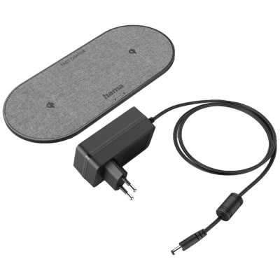 Afbeelding van Hama Wireless Charger Qi Fc10 Duo 10 W Draadloze Smartphone Oplaadpad Zwart