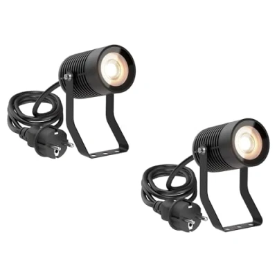 Afbeelding van ledscom.de SHINGA Tuinschijnwerper voor buiten, IP65, stekker, zwart, 1 x GU10 max. 15 W