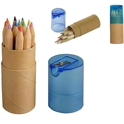 Afbeelding van Children&#039;s Mini Pencils verpakking met 12/verjaardag/cadeau/feestschool, houten doos en puntenslijper, officieel product