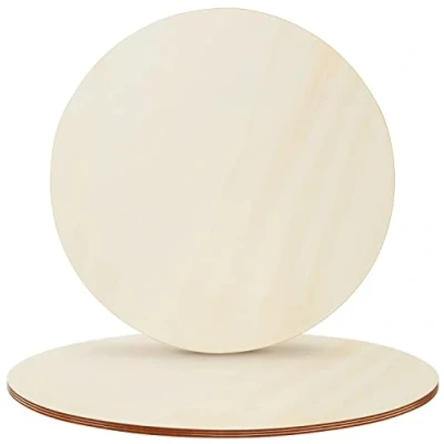 Afbeelding van Belle Vous Onbewerkt Houten Cirkels (4 Pak) 45 cm Rond Snedes Blanke Schijven/Uitsnedes voor DIY Hobby, Schilderen, Pyrografie, Deur Hangers/Borden &amp; Kerst/Seizoen/Feest Decoratie