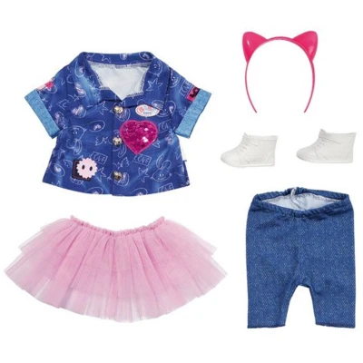 Afbeelding van BABY born Deluxe Jeansjurk set Poppenkleding 43cm