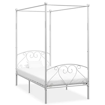 Afbeelding van Hemelbedframe metaal wit 90x200 cm
