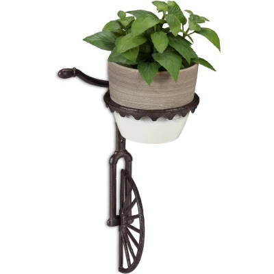 Afbeelding van Relaxdays Bloempothouder hanging basket pothouder wandhaak decoratie