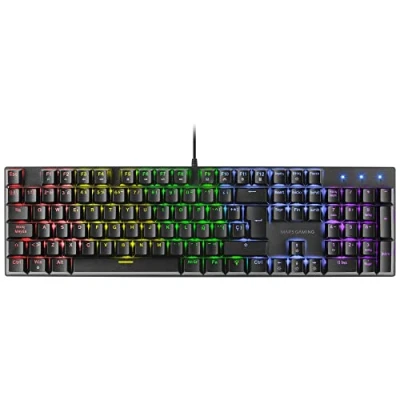 Afbeelding van Mars gaming MK422 Zwart, USB 2.0 mechanisch toetsenbord RGB, antighosting, mechanische switch Blauw, taal Portugees
