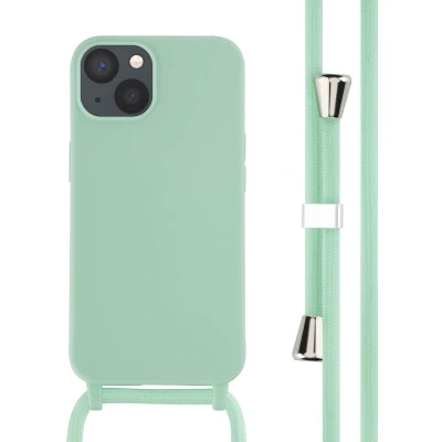 Afbeelding van iMoshion hoesje met koord Geschikt voor iPhone 13 Siliconen Mintgroen