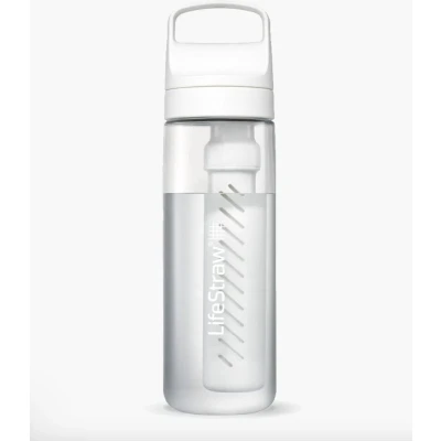 Afbeelding van LifeStraw Go Series BPA vrije filterfles voor reizen en dagelijks gebruik, verwijdert bacteriën, parasieten microplastics, verbetert de smaak, poolwit 650 ml