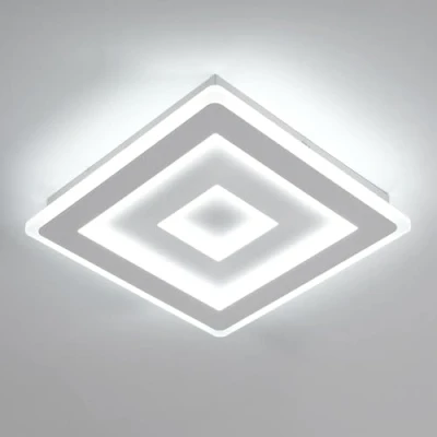 Afbeelding van Comely plafonnier LED plafond carré moderne, 36W 28 cm, blanc chambre à coucher, salon, lumière blanche froide 6500k