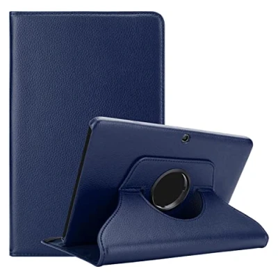 Afbeelding van Cadorabo Tablet Hoesje geschikt voor Samsung Galaxy Tab 4 (10.1 inch) in Donker Blauw Beschermhoes ZONDER auto Wake Up, met stand functie en elastische band sluiting Book Case Cover Etui