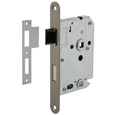 Afbeelding van Intersteel Badkamer/toiletslot 63/8 mm RVS voorplaat, inclusief sluitplaat