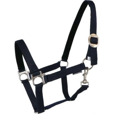 Afbeelding van Harry&#039;s Horse Halster Domy Suede Padded Navy Cob
