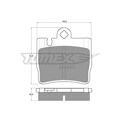 Afbeelding van TOMEX brakes TX 12 87 Remblokkenset Achteras Geschikt voor slijtage waarschuwingscontact MERCEDES BENZ: S Class Saloon