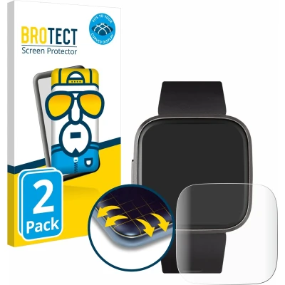 Afbeelding van BROTECT Screenprotector voor Fitbit Versa 2 Folie Beschermfolie transparant volledig dekking (2 Stuks)