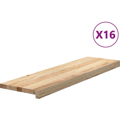 Afbeelding van vidaXL Traptreden 16 st 90x25x2 cm onbehandeld massief eikenhout