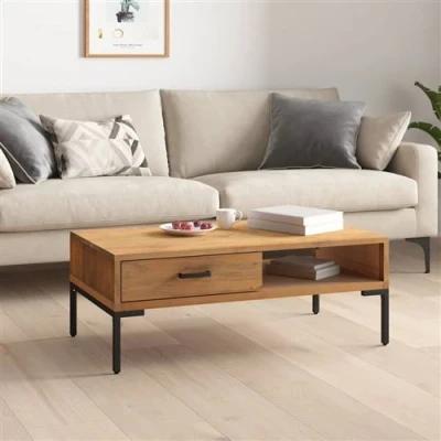 Afbeelding van Salontafel 90x50x35 cm massief grenenhout