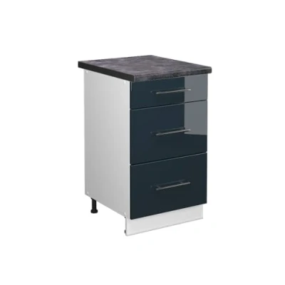 Afbeelding van Vicco Keukenonderkast Fame Line, Donkerblauw hoogglans/Wit, 50 cm , WB Antraciet