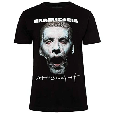 Afbeelding van Rammstein Zwart T shirt met print op de borst, zwart.