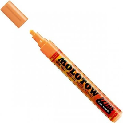 Afbeelding van Molotow ONE4ALL 4mm Acryl Marker Fluoriserend Oranje Geschikt voor vele oppervlaktes zoals canvas, hout, steen, keramiek, plastic, glas, papier, leer...
