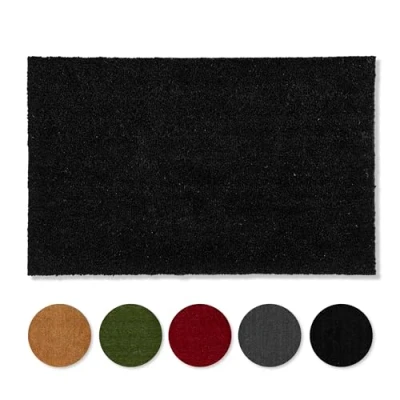 Afbeelding van Carpido Kokosmat, antislip, antibacterieel, voor buiten, bedekt, duurzame natuurlijke vezel, 100% kokos, 65 x 100 cm, zwart