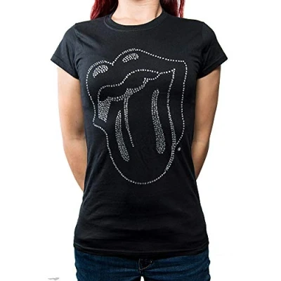 Afbeelding van The Rolling Stones Tongue Dames T shirt 2XL Zwart