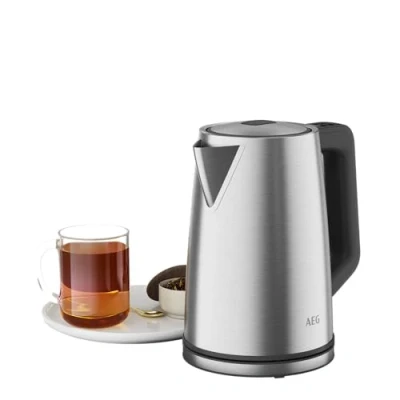 Afbeelding van AEG Waterkoker K5 1 6ST Deli 5/2400 W / 5 instelbare temperatuurniveaus 1,7 liter automatische veiligheidsuitschakeling 3 keer druppelstop deksel met één hand openen staal
