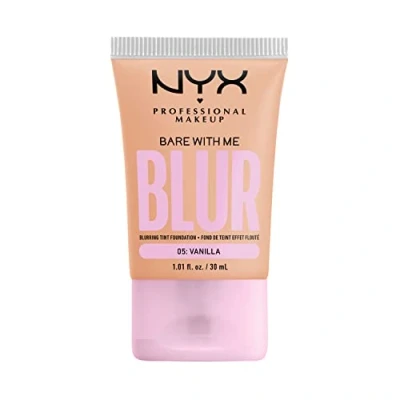 Image de NYX Professional Makeup Fond de Teint Effet Flouté Bare With Me Blur, Couvrance Moyenne, Fini Mat Naturel, Niacinamide, Matcha &amp; Glycérine, Hydratation Jusqu&#039;A 12H, Teinte : Vanilla (05)