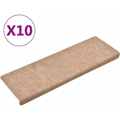 Afbeelding van Trapmatten 10 st 65x21x4 cm naaldvilt bruin
