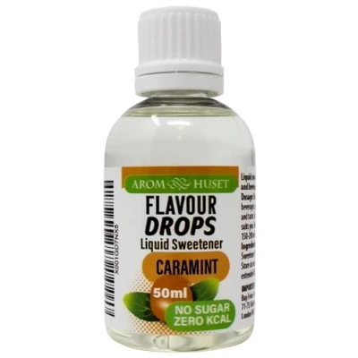 Afbeelding van Aromhuset Caramint gearomatiseerde druppels 50 ml vloeistof met hoge intensiteit, suikervrij, calorievrij voor eiwitshakes, gebak, yoghurt, ijs, desserts en meer