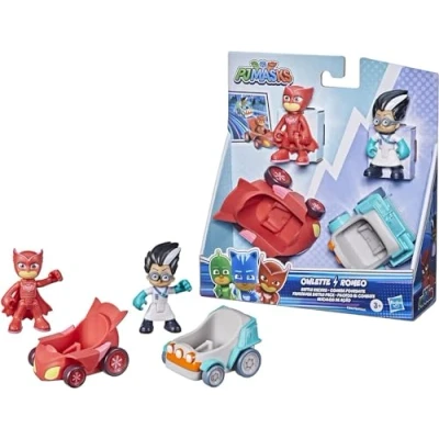 Afbeelding van Hasbro PJ Masks Super Pyjamamini Gufetta vs Romeo 2 voertuigen en figuren voor kinderen vanaf 3 jaar