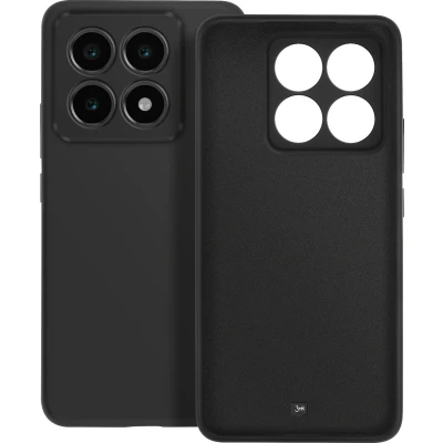 Afbeelding van 3mk, Siliconen hoesje voor Xiaomi 14T Pro schokbestendig met microvezel inleg, Zwart