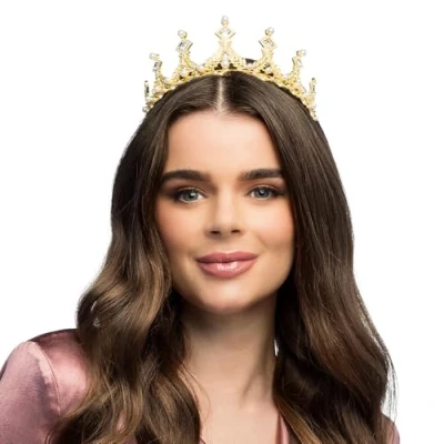 Afbeelding van Boland Metalen tiara Royal Elizabeth Volwassenen Vrouwen Prinsen en Prinsessen