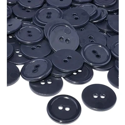 Afbeelding van AERZETIX C56387 50 stuks ronde naaiknopen Ø 20 x 2,2 mm met 2 gaten 32 L L32 kleur donkerblauw van kunststof diameter opening fournituren/kleding/mode
