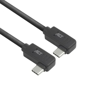 Afbeelding van ACT USB 3.0 10Gbps 60W Type C (haaks links/rechts) naar kabel, 1 meter AC7487