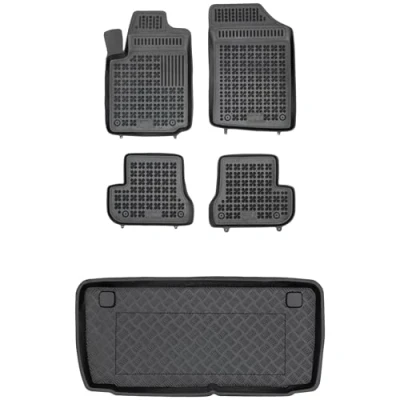 Afbeelding van M MOTOS Set rubberen vloermatten en PE kunststof kofferbakmatten voor Citroen C2 2003 2009 Verbeter je reiscomfort met de antislip automat