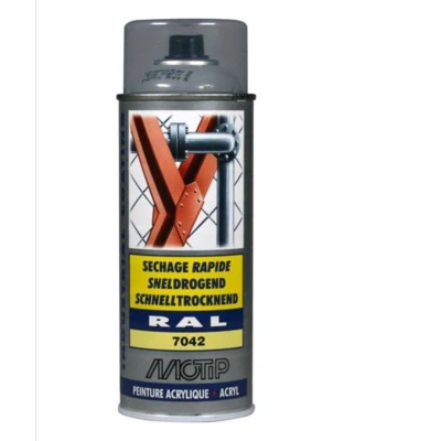Afbeelding van Motip industrial acryllak hoogglans RAL 7042 Verkeersgrijs A 400 ml.