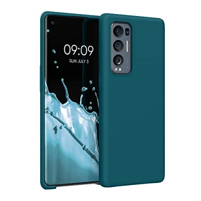 Afbeelding van kwmobile telefoonhoesje geschikt voor Oppo Find X3 Neo Hoesje met siliconen coating Smartphone case in mat petrol
