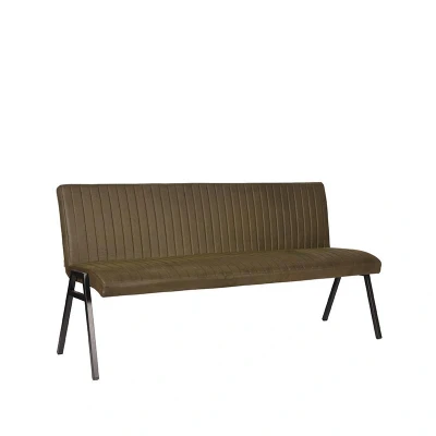 Afbeelding van LABEL51 Eetkamerbank Matz Legergroen Microvezel 175 cm
