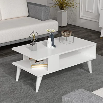 Afbeelding van Salontafel Lycksele 40x90x45 cm wit