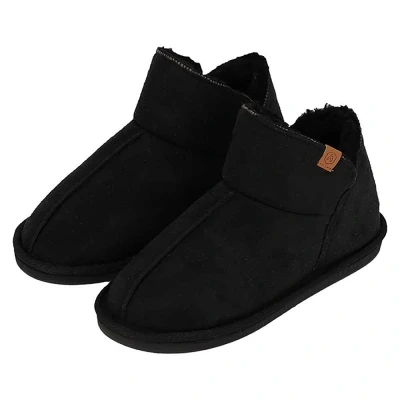 Afbeelding van Apollo Pantoffels Dames Boots Suede Zwart Maat 39/40 Sloffen Hoog Model Harde zool met grip