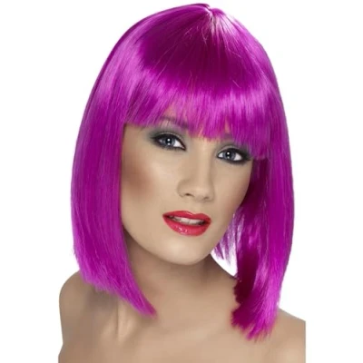 Afbeelding van Smiffys Glam Neon Pruik Paars