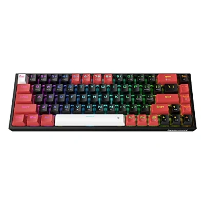 Afbeelding van Redragon K631 Pro Draadloos RGB gamingtoetsenbord, 65% 68 toetsen, compact, mechanisch toetsenbord met hot swap PCB stekker en speciale pijltoetsen, stille rode lineaire schakelaar