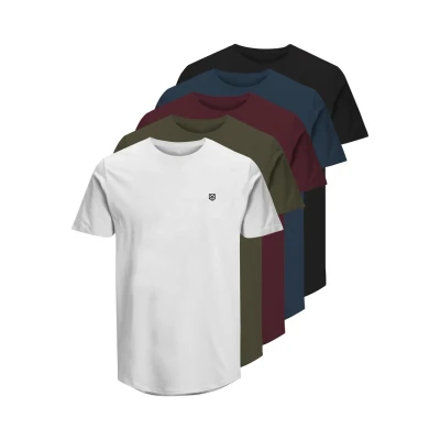 Afbeelding van Jack &amp; Jones Premium Jprbrody TEE CREW NECK 5 PACK Tshirt basic, Heren, Maat: XXL, Navy blazer/white/olive night/black/portroyale