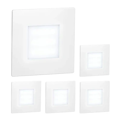 Afbeelding van ledscom.de FEX LED trapverlichting binnen en buiten hoek 85x85mm koel wit 5 stuks