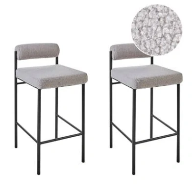 Afbeelding van Beliani AMAYA Barkruk set van 2 Grijs Polyester