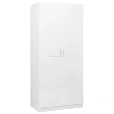 Afbeelding van vidaXL Kledingkast, hoogglans wit, 80 x 52 180 cm, spaanplaat