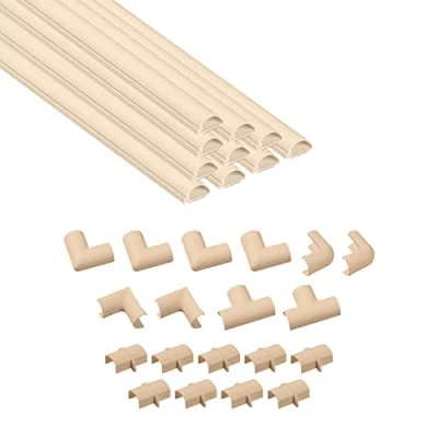 Image de D Line Kits de Goulottes, Cachez et Protégez les Câbles Facilement, Goulotte Décorative, Crème 10 x 40cm Longueurs (4 mètres) 20x10mm